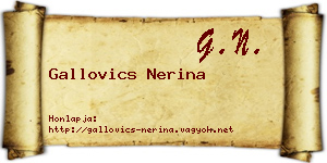 Gallovics Nerina névjegykártya